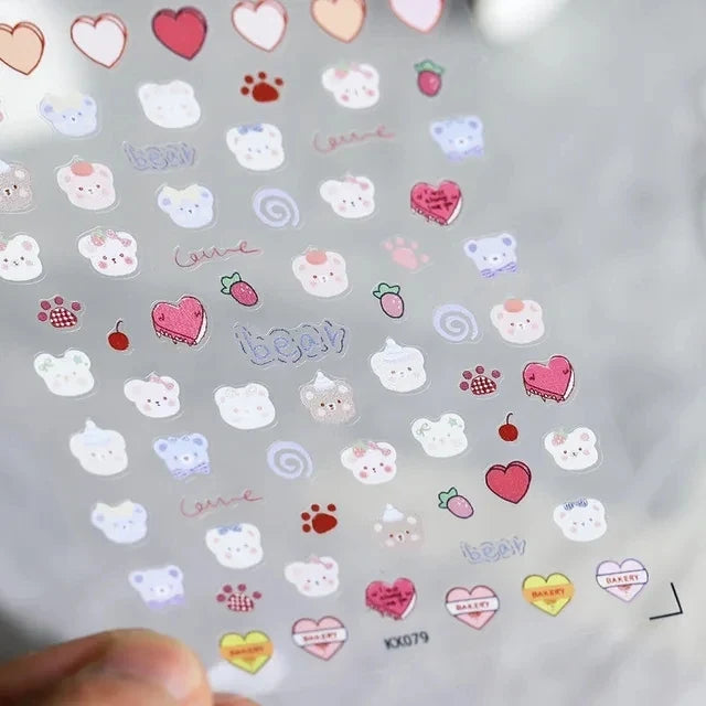 Dark Girl Butterfly Moth 3D Adhesive Nail Art Stickers 5D Soft Embossed Reliefs Nail Decals Decorations Wholesale Dropshipping