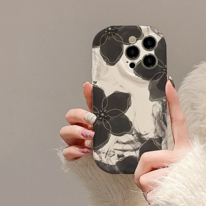 Phone Case for OPPO Realme C53 C55 C11 2021 C33 C31 C35 C21Y C25Y C20 C21 C12 C15 C25 C30 C30S C25S 5 5i 5s 6i Flower Wavy Cover
