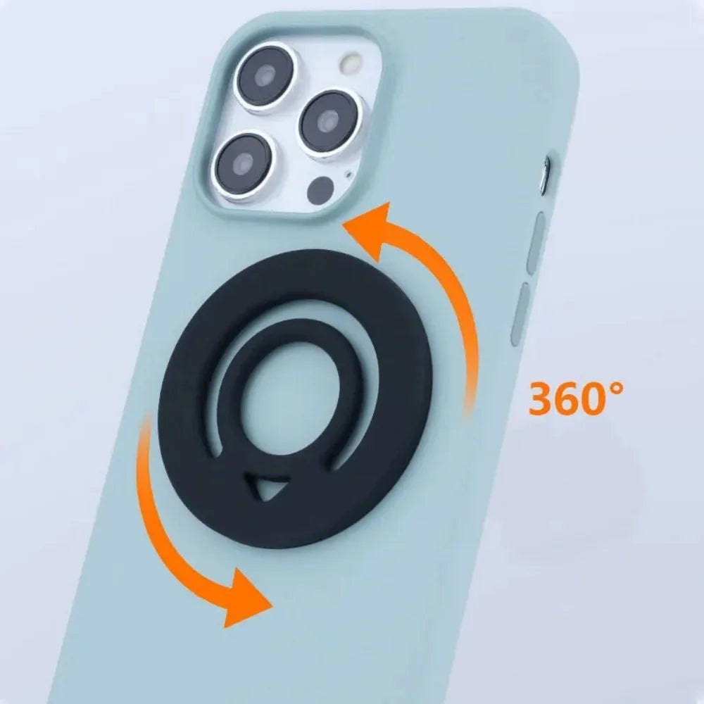 1PC Universal Magnetic Silicone Finger Ring Holder Strong Magnet Circular Grip Phone Stand for IPhone17 16 15 Ring Shape Bracket