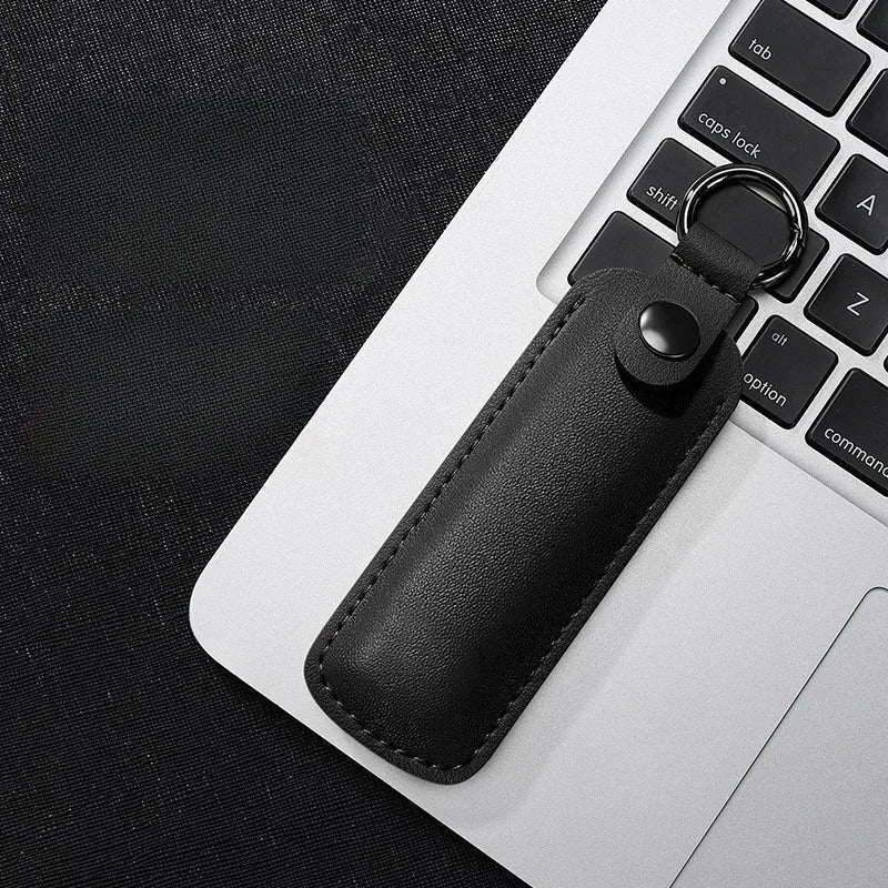 PU Leather USB Flash Drive Case-Waterproof Scratch-Resistant Holder with Keychain Hook (Compact Organizer for USB/Memory Sticks)