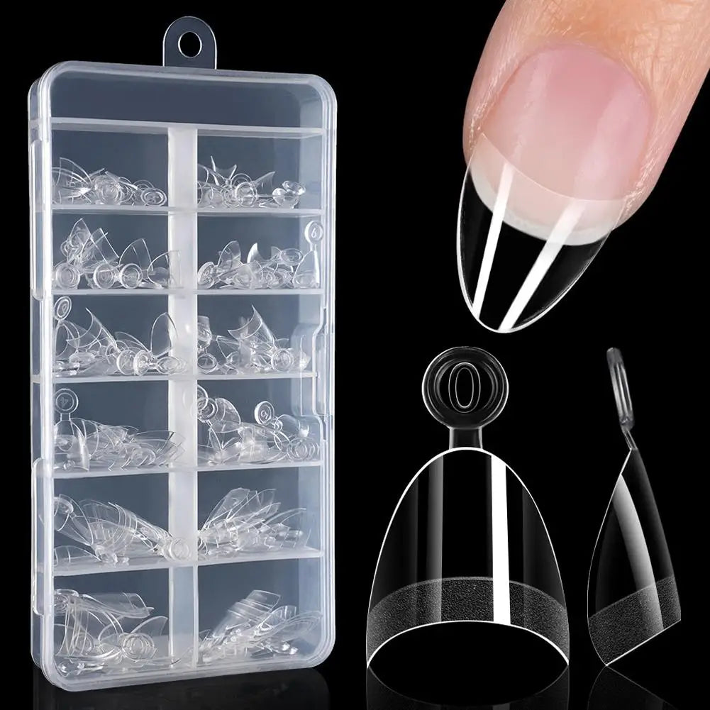 120pcs Half Cover Almond Fake Nails Half Matte Pre Buff Acrylic Nails Extra Short Almond Shape Gel Nail Nail Forms Salon