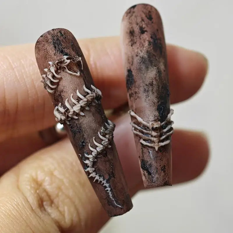 3D Snake Bone Mold Nail Art Decoration Accessories DIY Design Silicone Decorative Nail Art Templates Nails Mold