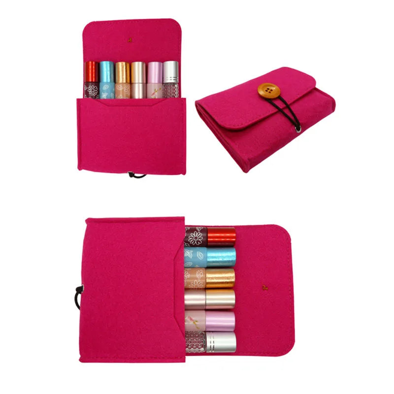 Felt Essential Oil Case for DoTERRA Young Living 6 Slots 10ML Storage Bag Bottles Holder Essential Oil Aromatherapy Storage Bag