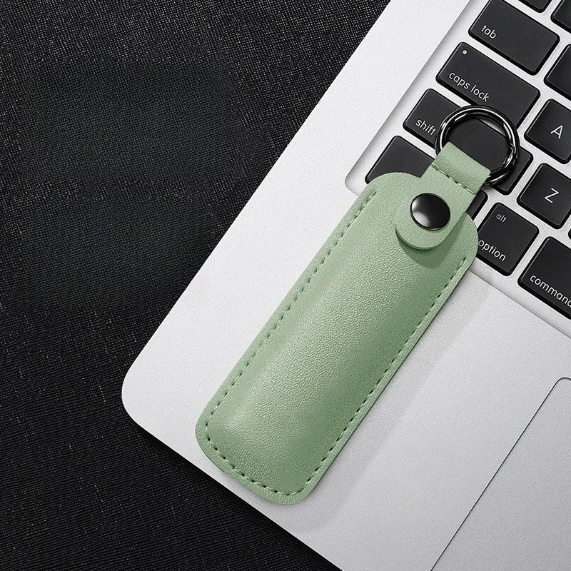 PU Leather USB Flash Drive Case-Waterproof Scratch-Resistant Holder with Keychain Hook (Compact Organizer for USB/Memory Sticks)
