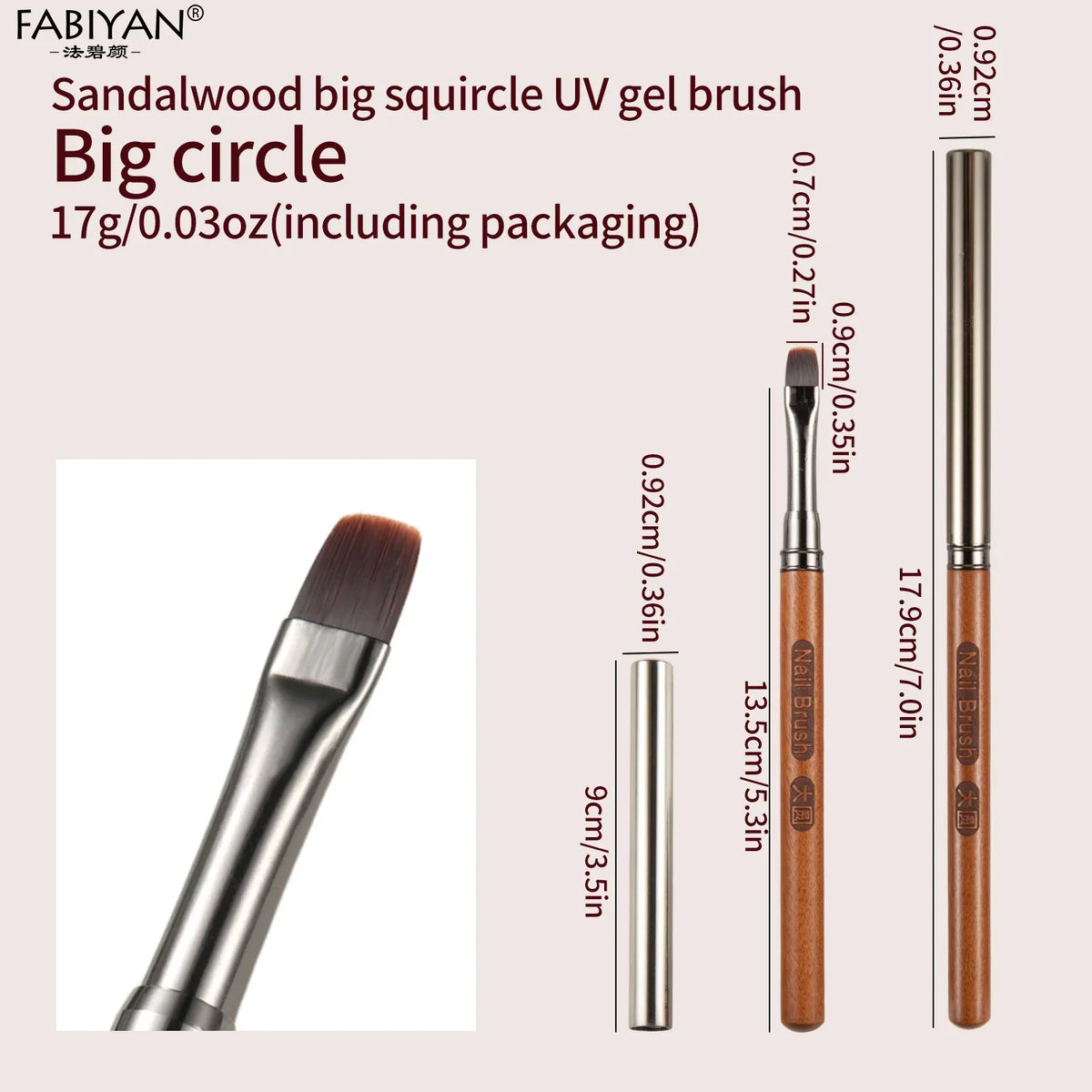 Sandalwood Nail Art Glue Phototherapy Pen UV Gel Brush Painting Drawing Flowers Nail Brushes Manicure Tools For Nail Salon