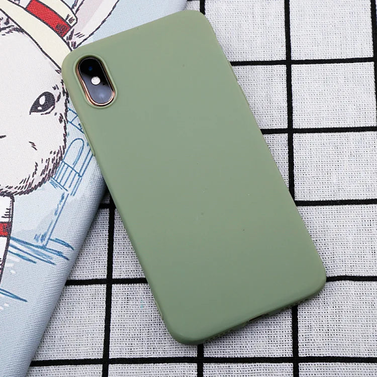 Silicone Candy Color Case for iPhone 11  8 Plus 7 6 6S plus Soft Cover candy Phone Cases for iPhone 11 12 13 14 Pro XR X XS Max