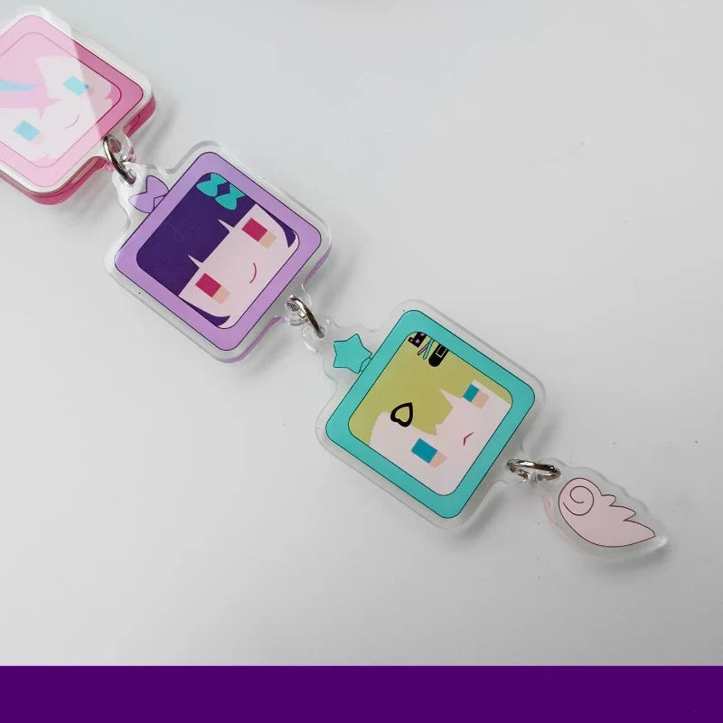 Game Zenless Zone Zero Angels of Delusion Sunna Aria Nangong Uha Cosplay Keychain Acrylic Keyring Key Chain Bag Accessory Prop