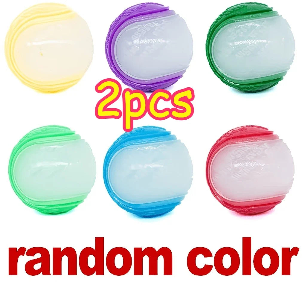 2/3Pcs Glow In The Dark Dog Squeaky Ball Toy, Bite Resistant Elastic TPR Rubber Teeth Cleaning Chew Ball, Random Colors