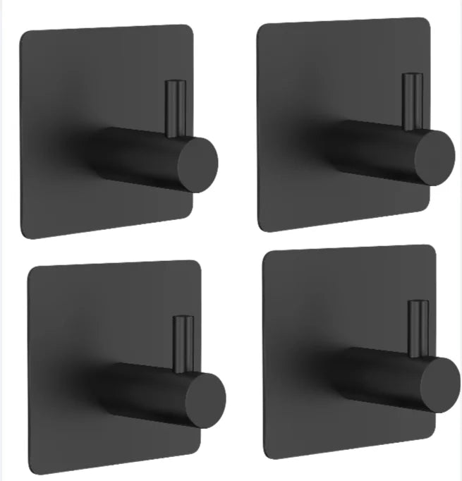 Stainless Steel Modern Style Adhesive Hooks for Bathroom Room Kitchen Clothes Hats Clutter Storage