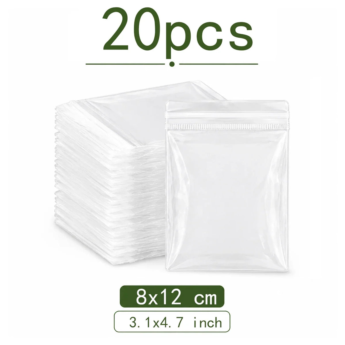100\20PCS Clear Resealable Plastic Bags Mini Zip Seal Jewelry Pouches for Rings Earrings Necklaces Beads Coins DIY Craft Storage