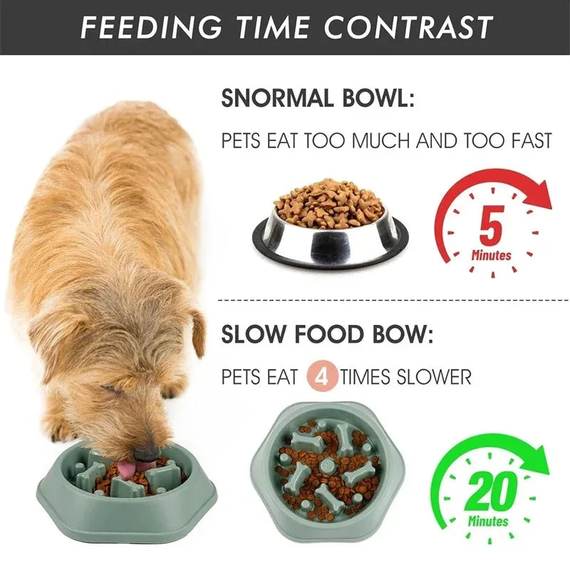 1Pc Slow Feeder Dog Bowl Anti-choking Puppy Food Bowl Anti-slip Pet Slow Eating Dog Dishes Puzzle Feeders for Dogs Small Medium