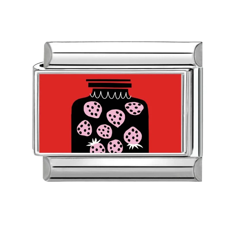 2026 Wholesale Y2K Red Tomato Strawberry Colorful Italian Charms Fit 9mm Stainless Steel Women Fashion Bracelet DIY Jewelry Gift