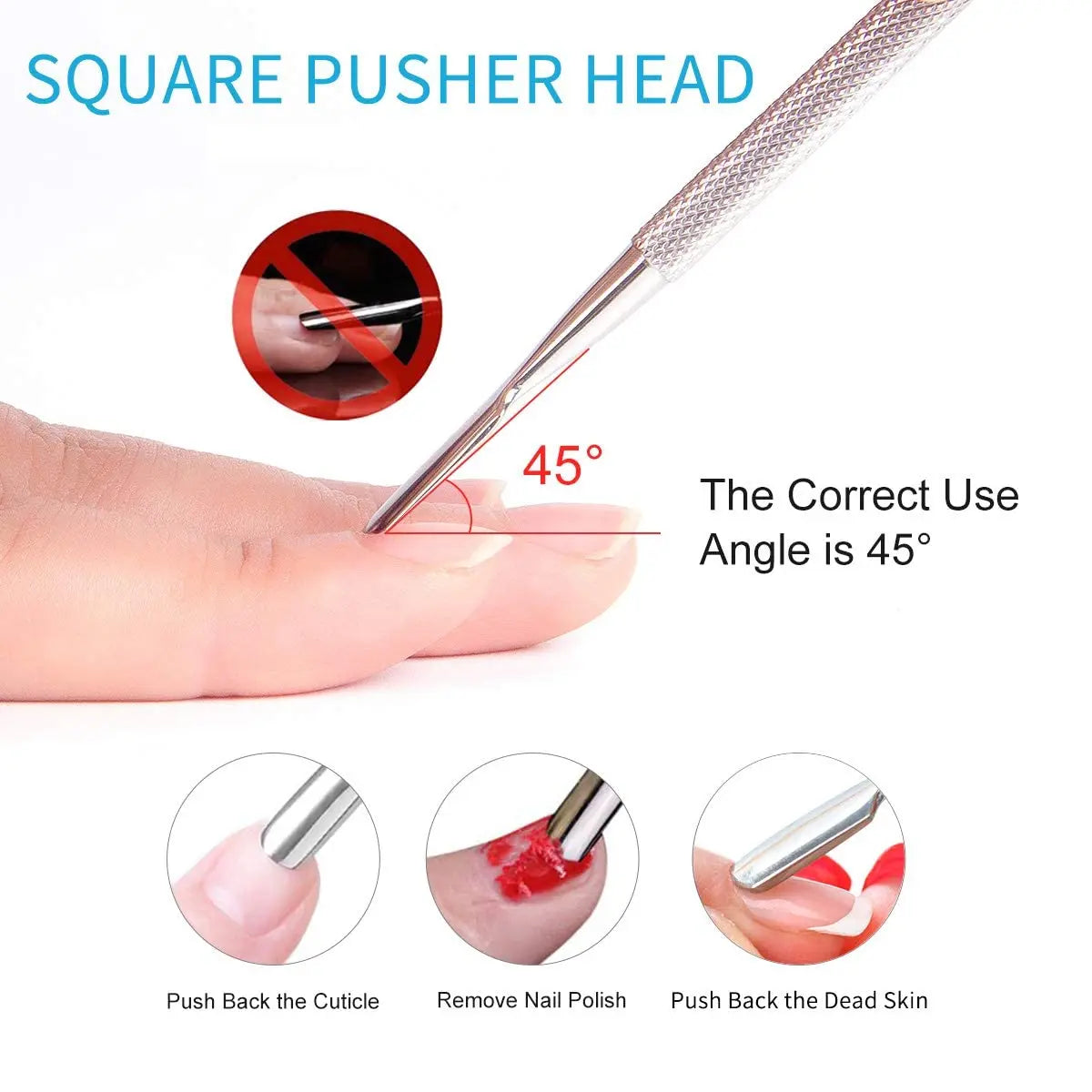 1Pcs/10Pcs Double Head Cuticle Pusher Removal of Gel Nail Removal Tool Dead Skin Stainless Steel Manicure Tool Set Nail Pusher