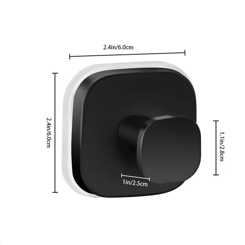 Stainless Steel Square Suction Cup Hook Vacuum Reusable Shower Hooks Punch-free Kitchen Bathroom Wall Hanger Towel Clothes Hook
