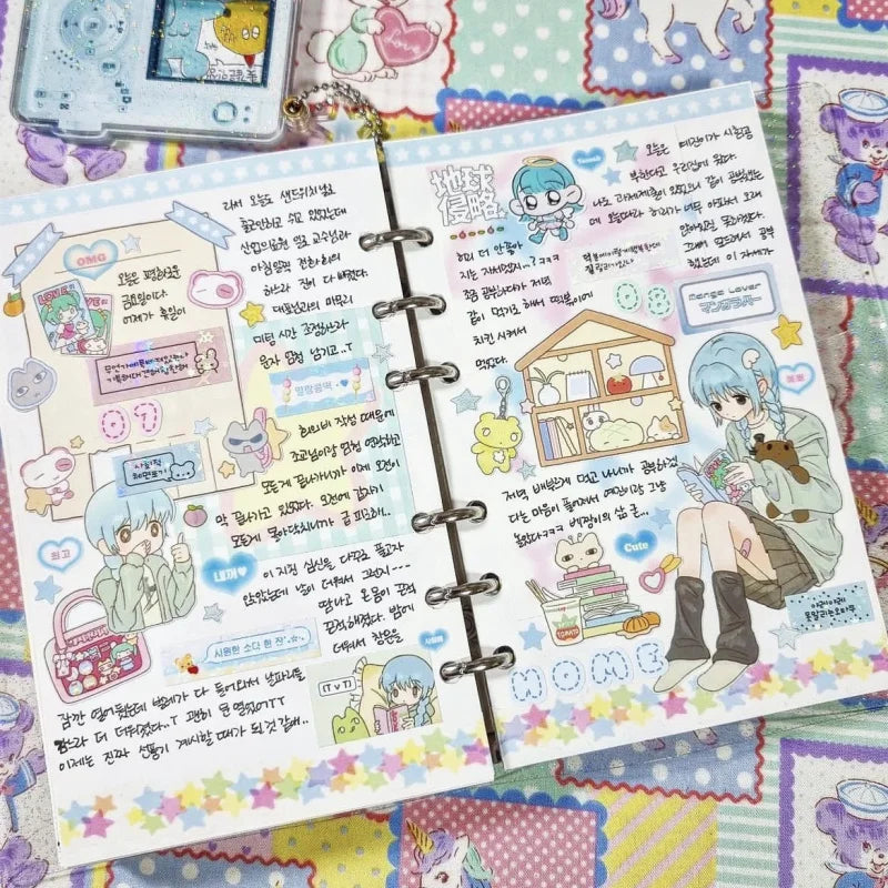 Cute Cartoon Girl Stickers Korea Anime Character Stickers Hand Account Phone Case Planner Diary Scrapbook DIY Decorative Sticker