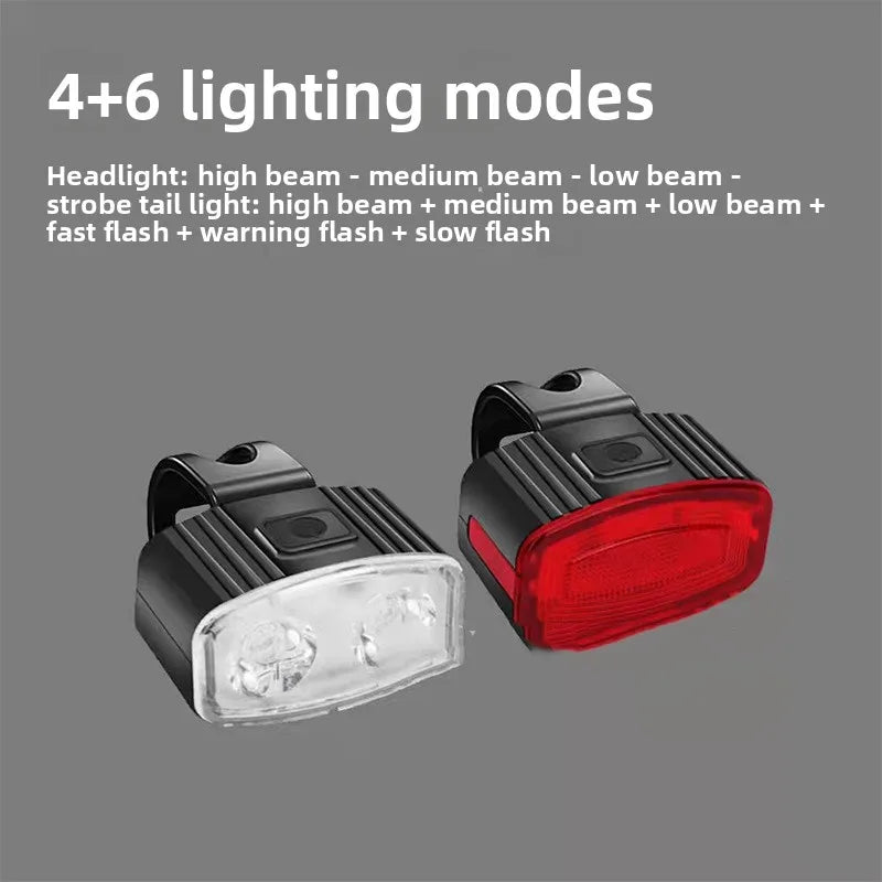 Bike Light Bicycle Front/Rear Light USB Rechargeable MTB Road Bike Headlight Waterproof Cycling Lamp Flashlight Fatbike Light