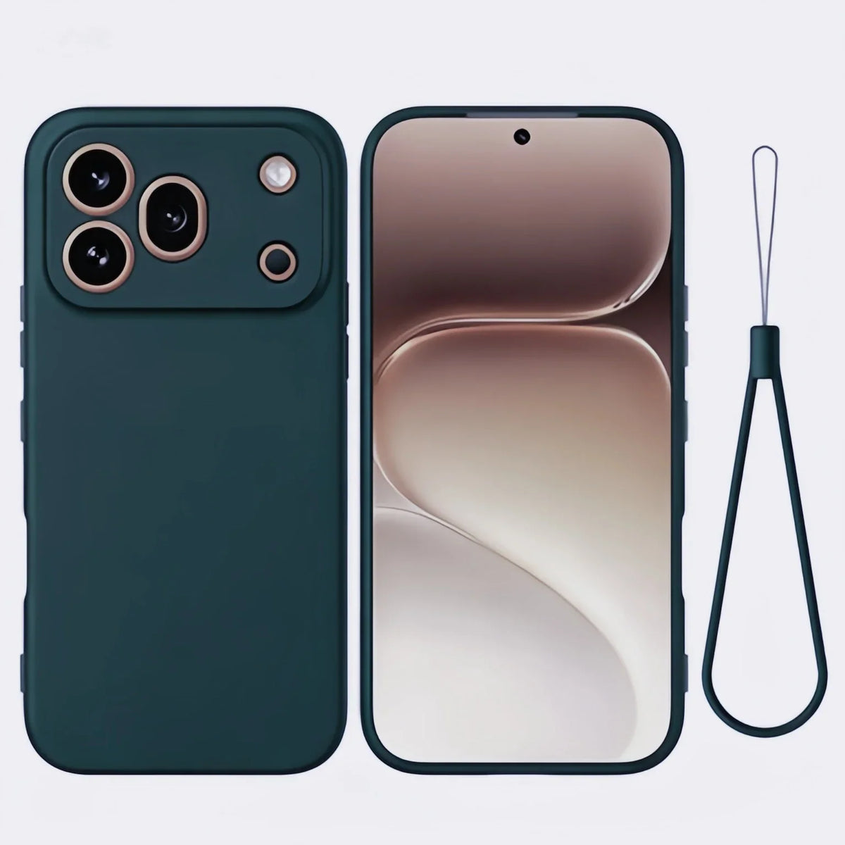 Fashion Solid Colour With Lanyard Shockproof Protective Liquid Silicone Phone Case For Honor 600 400 200 90 Pro Lite