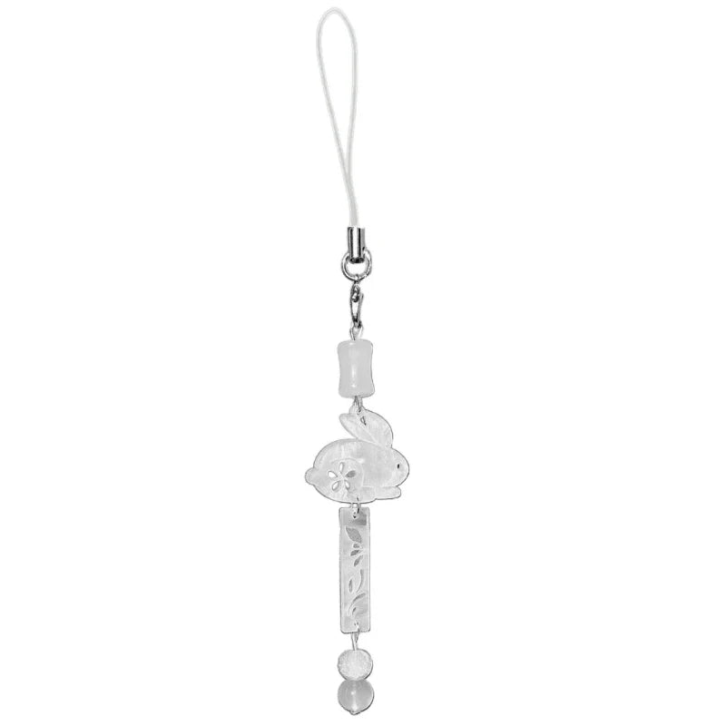 Phone Charm Strap Keychain Kawaii-Cute Crystal Jellyfish Pendant  Phone Chain Bowknot Phone Charm Keycord for  iPhone Camera Bag