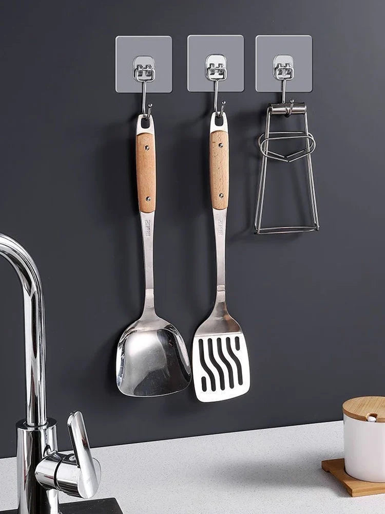5/20 Pcs Heavy Hooks Duty  Waterproof Adhesive Wall Hooks Nail-Free Transparent  Autohesion Waterproof HooksFor Kitchen Bathroom