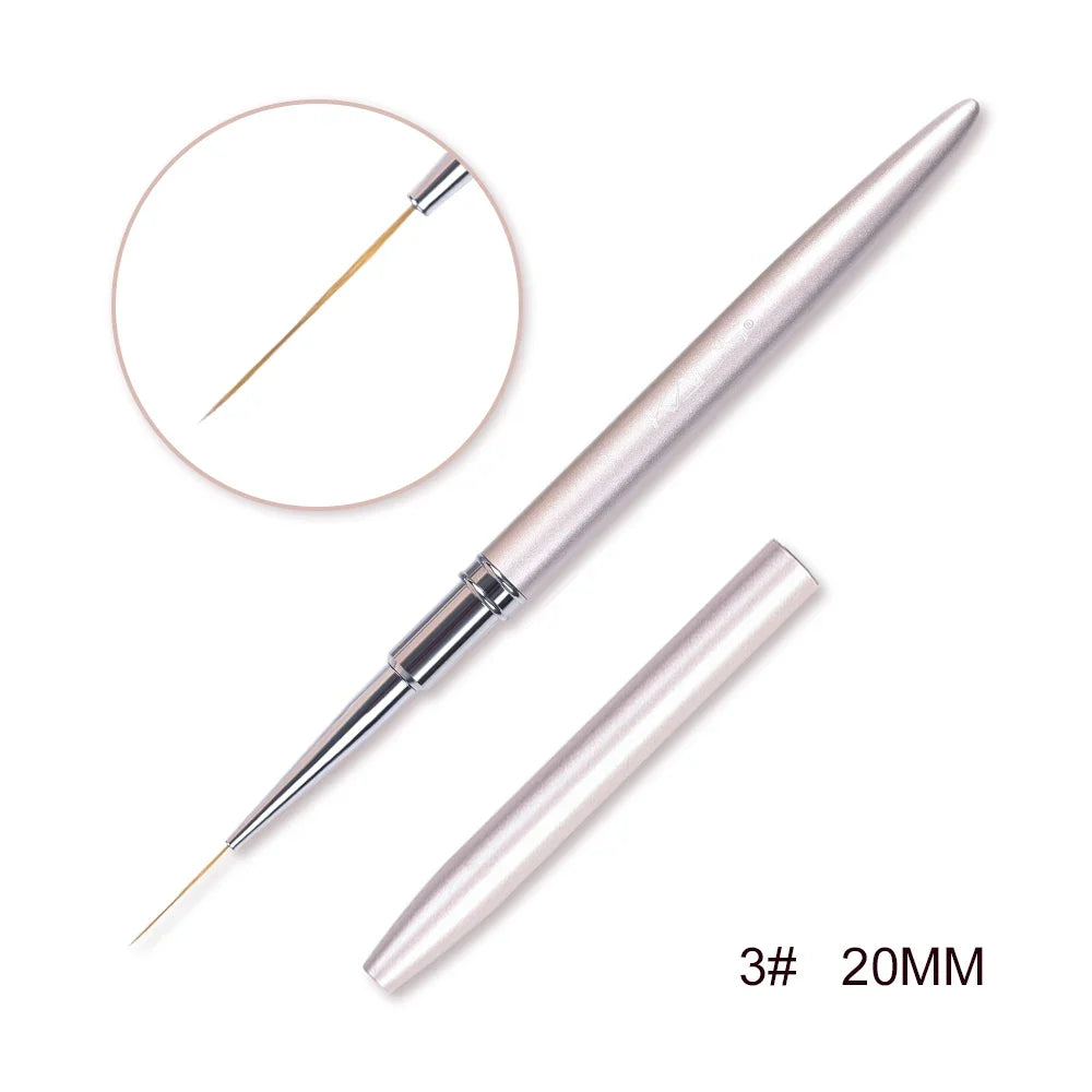 KADS Gel Liner Nail Art Brush 8/15/20mm 100% Kolinsky French Stripe Thin Pincel Liner Nails Brush DIY Drawing Painting Pen