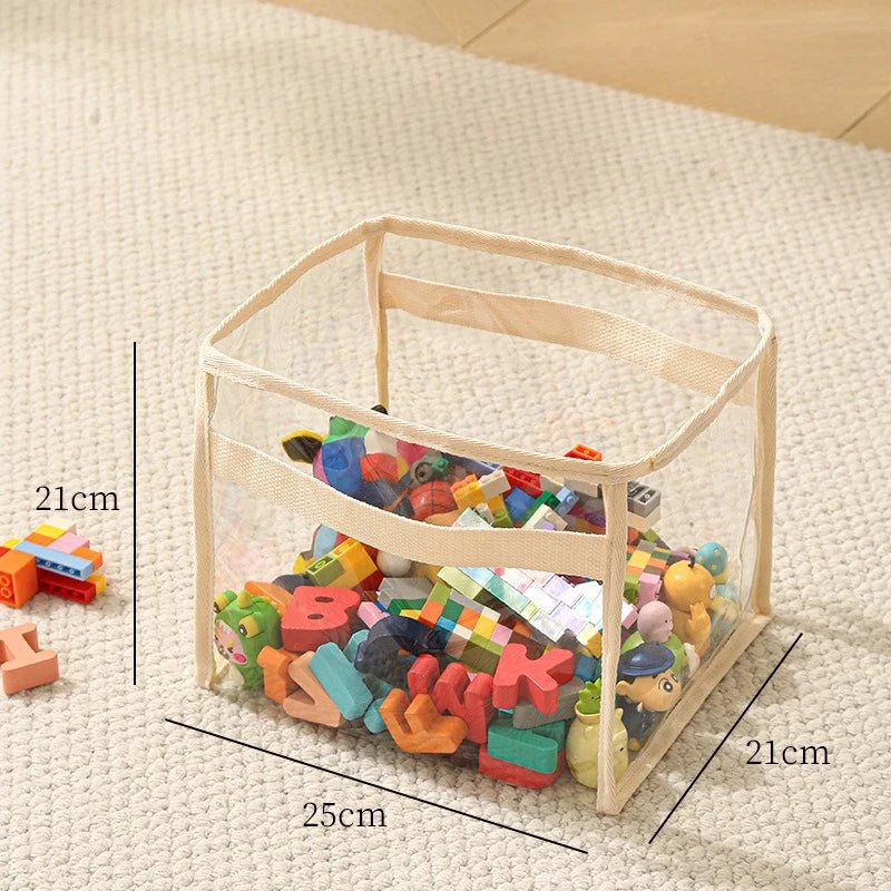 Large Size Transparent Children's Toy Storage Basket Multifunctional Household Toy Storage Bag with High Capacity