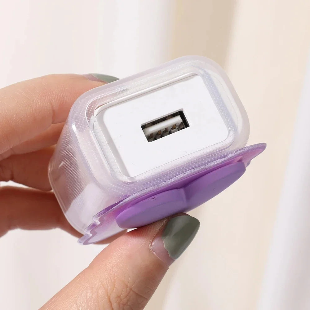 For iPhone 18/20W Transparent Charging Cable Protector Case Plug Protection Gradual USB Protector Data Line/Charger Head Cover