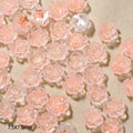 100pcs Resin Glitter Rose Flatback Flower Rhinestone Gem Arylic Camellia Jewelry Wedding Figurine Applique Crafts DIY Nail Art *