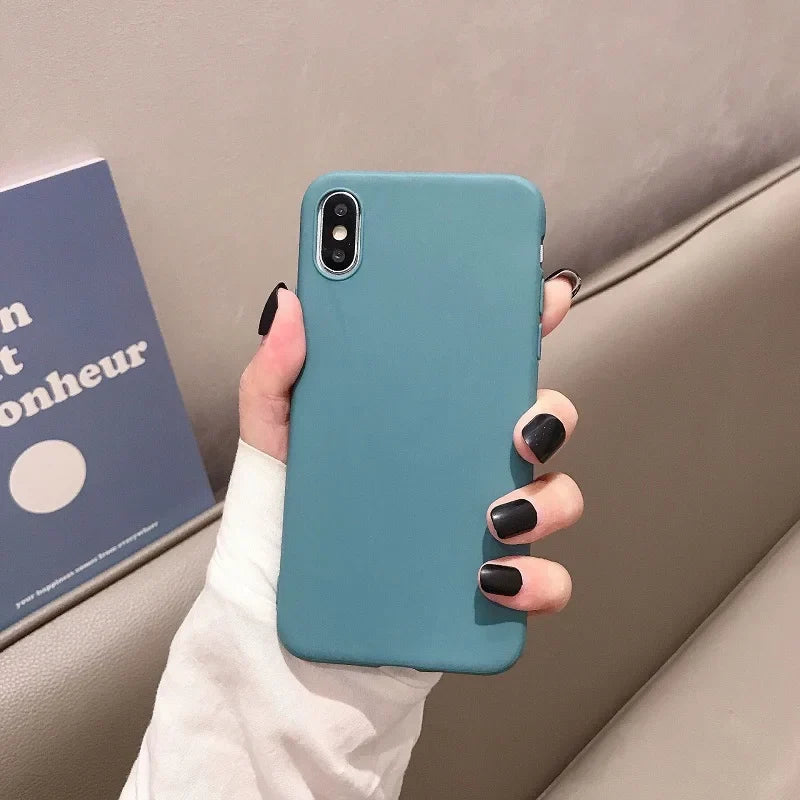 Silicone Candy Color Case for iPhone 11  8 Plus 7 6 6S plus Soft Cover candy Phone Cases for iPhone 11 12 13 14 Pro XR X XS Max