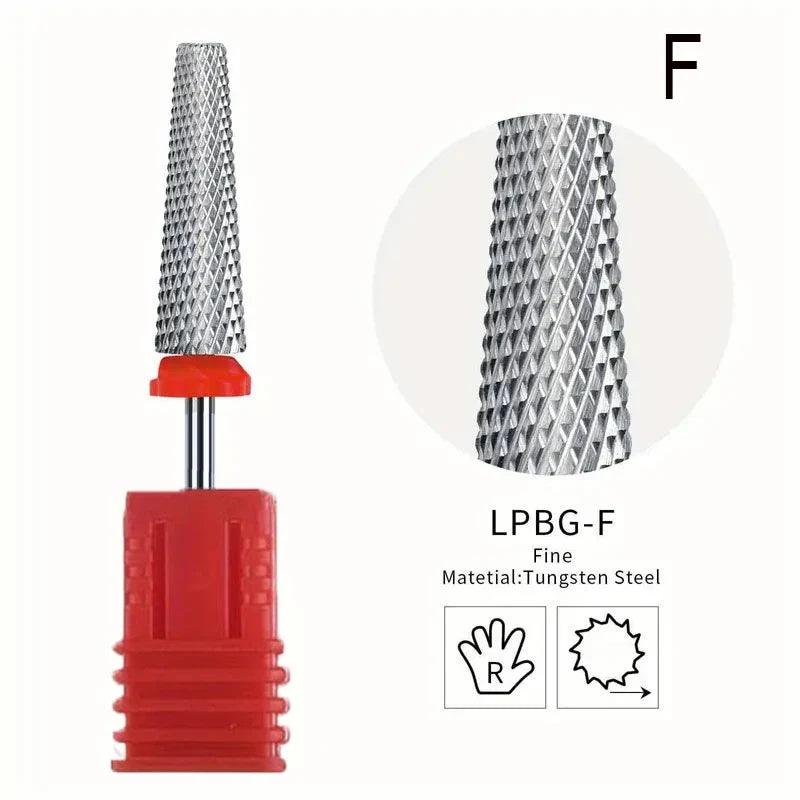 5 In 1 Extra Long Tungsten Carbide Nail Drill Bits Set, Safety Nail Salon Accessories, Efficient Removal Of Gel Polish Acrylic N