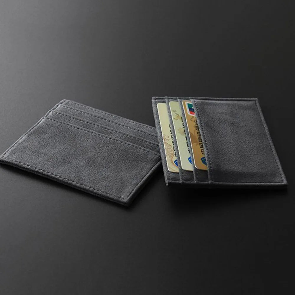 Suede Leather Small Man Purses Solid Color Zipper Wallets Coin Pocket Male Wallet Men Card Holder Mini Slim Credit Bank Card