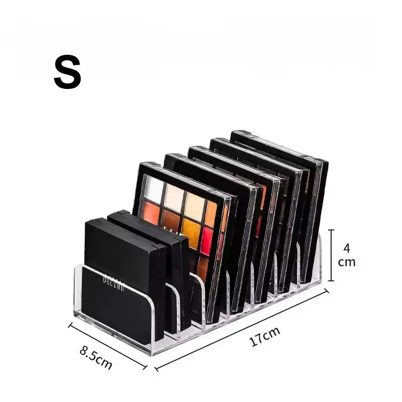 1pc, 7-Compartment Desktop Makeup Storage Box Plastic Organizer for Cosmetics Blush Eyeshadow Display Tray