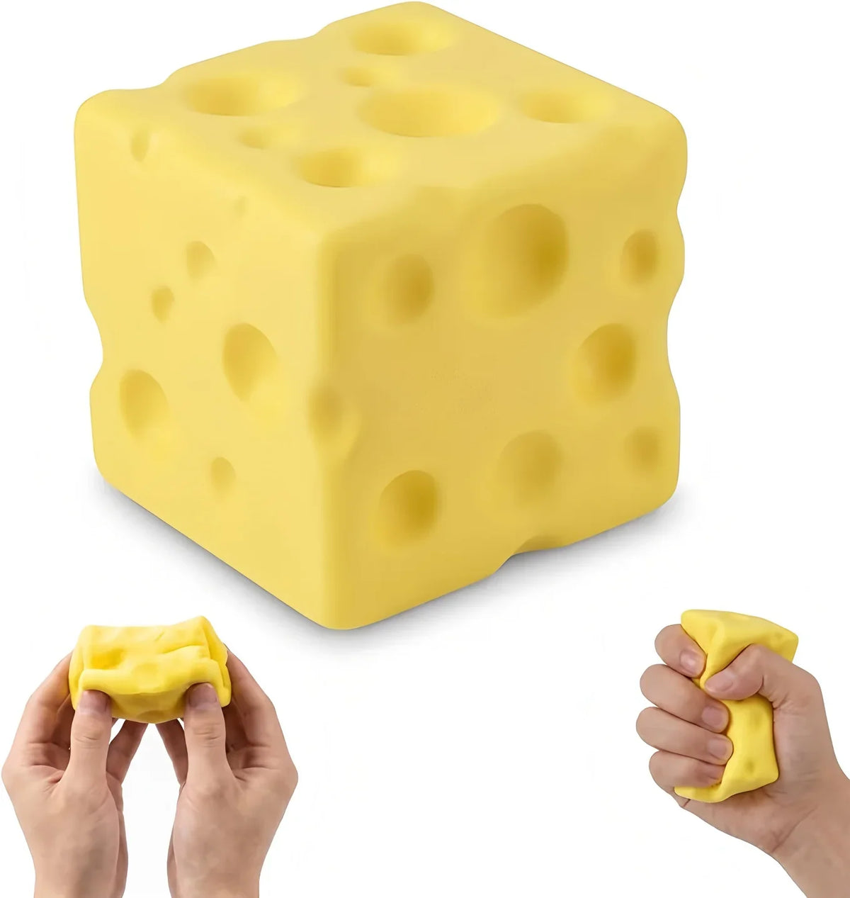 Stress Relief Cheese Squishy Toy Elastic Squeeze Toy Slow Rebound Anxiety Relief Anti-stress Funny Toy Decompression For Adults