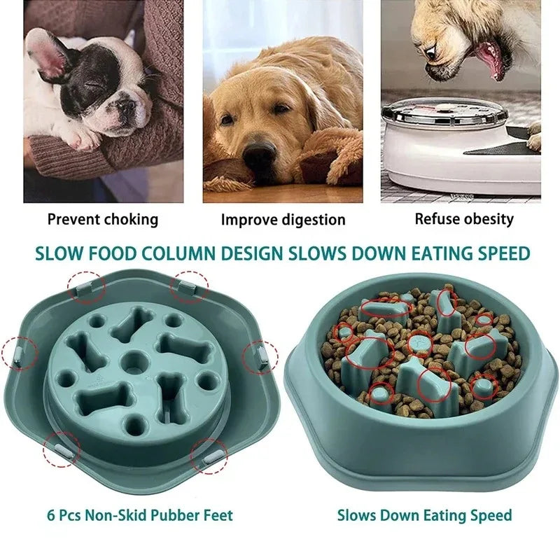 1Pc Slow Feeder Dog Bowl Anti-choking Puppy Food Bowl Anti-slip Pet Slow Eating Dog Dishes Puzzle Feeders for Dogs Small Medium