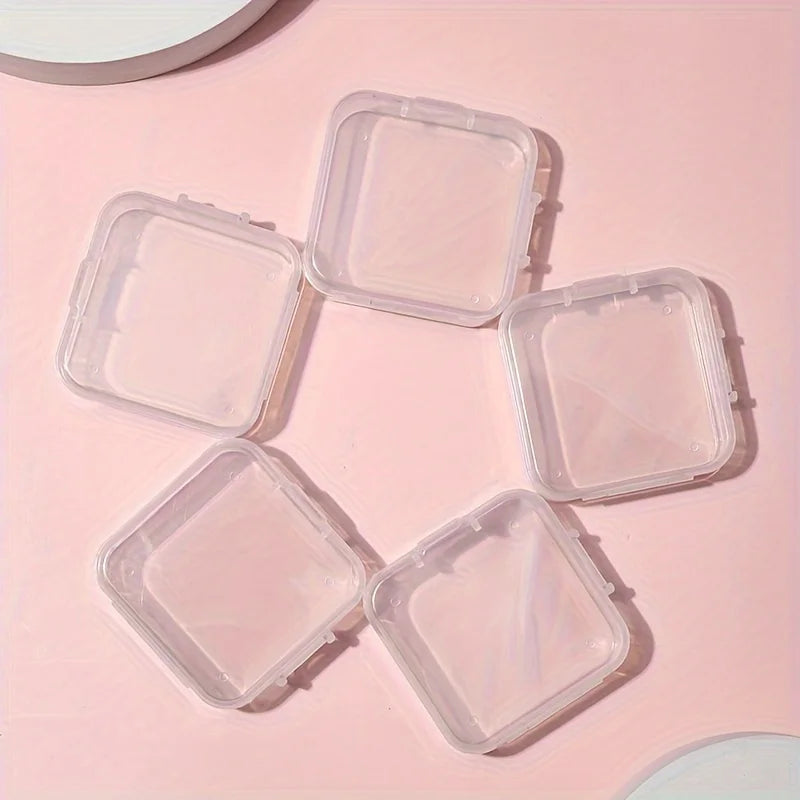 Cosmetic Powder Puff Empty Storage Box Square Design Dust-proof Small Travel Portable Clear Cosmetic Box with Cover