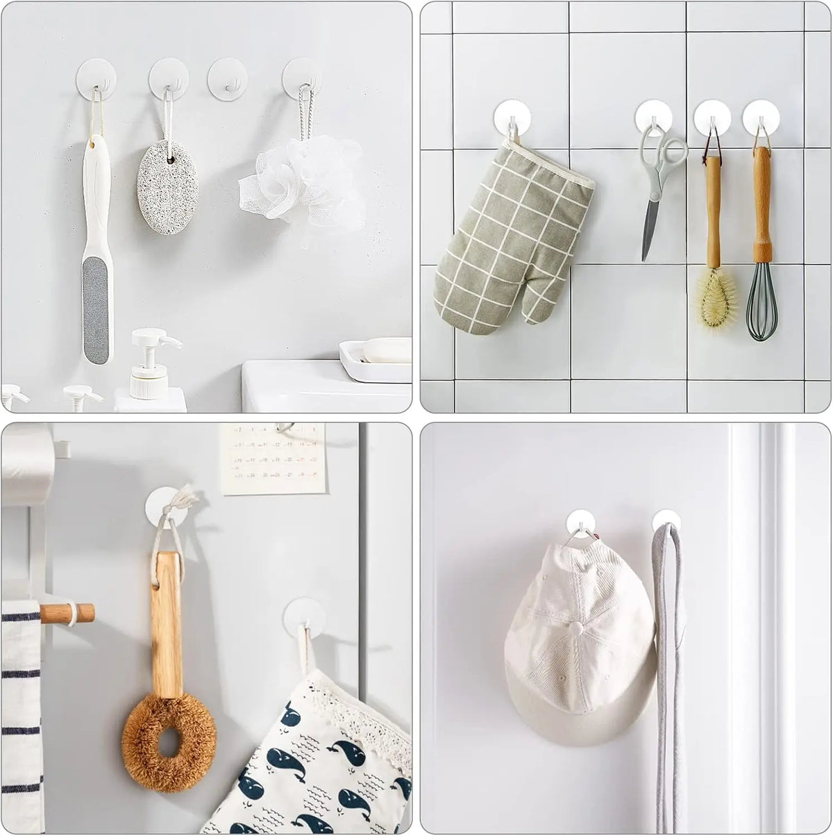 Coat Hooks Wall Mounted Coat Rack Self-Adhesive Kitchen Hooks Stainless Steel Wall Adhesive Hooks for Walls Bathrobe Hooks Door