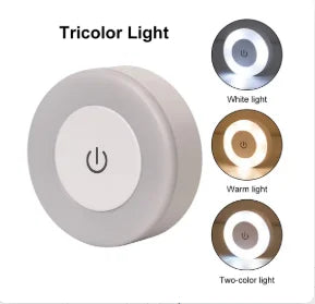 HOMEFISH LED Touch Sensor Night Light USB Rechargeable Magnetic Round Wall Lamp Portable for Bedroom Aisle Lighting