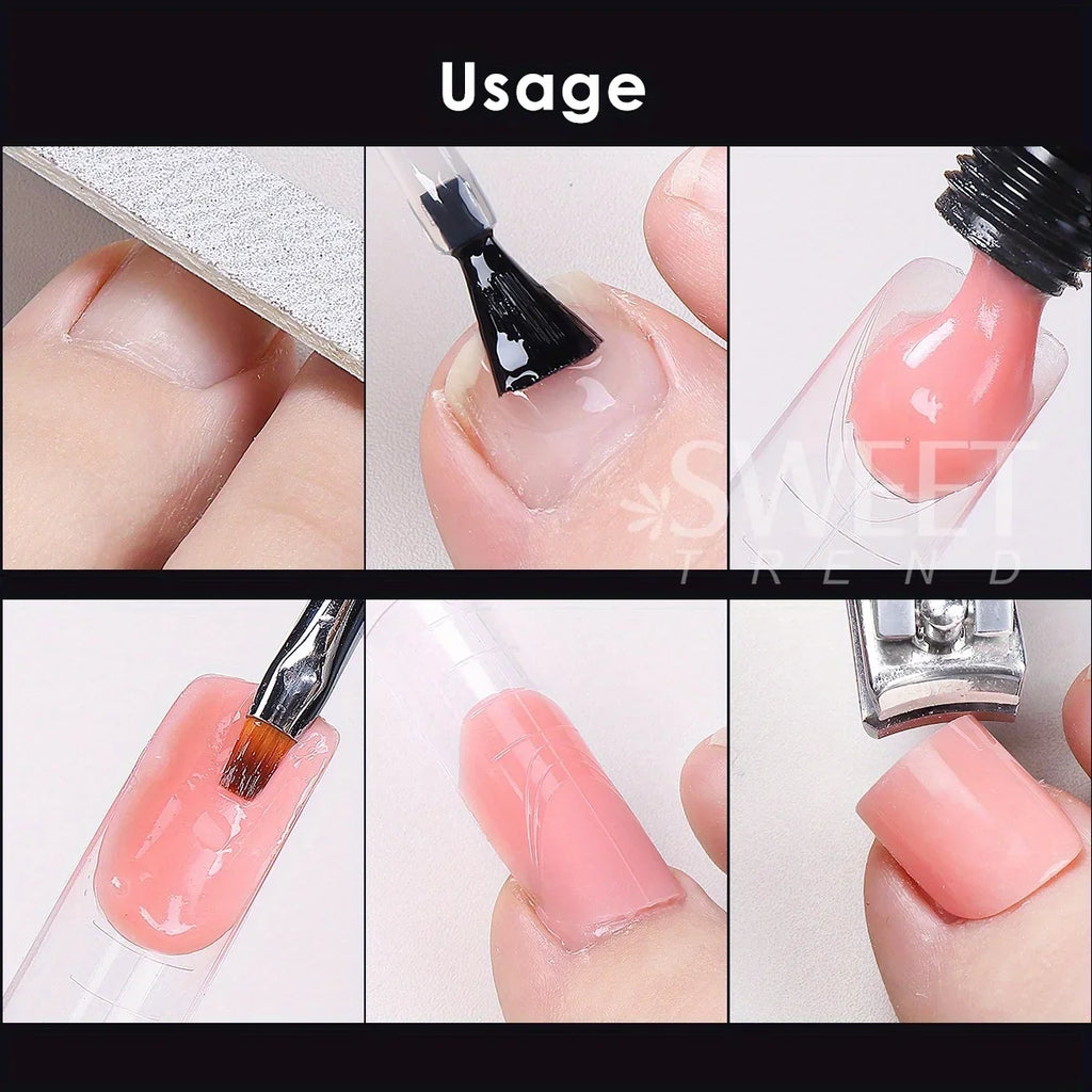 120pcs Toenail Extension Mold Kit Reusable Acrylic Gel Extension Forms Dual Forms Reusable DIY Full Cover Fake Pedicure Supplies