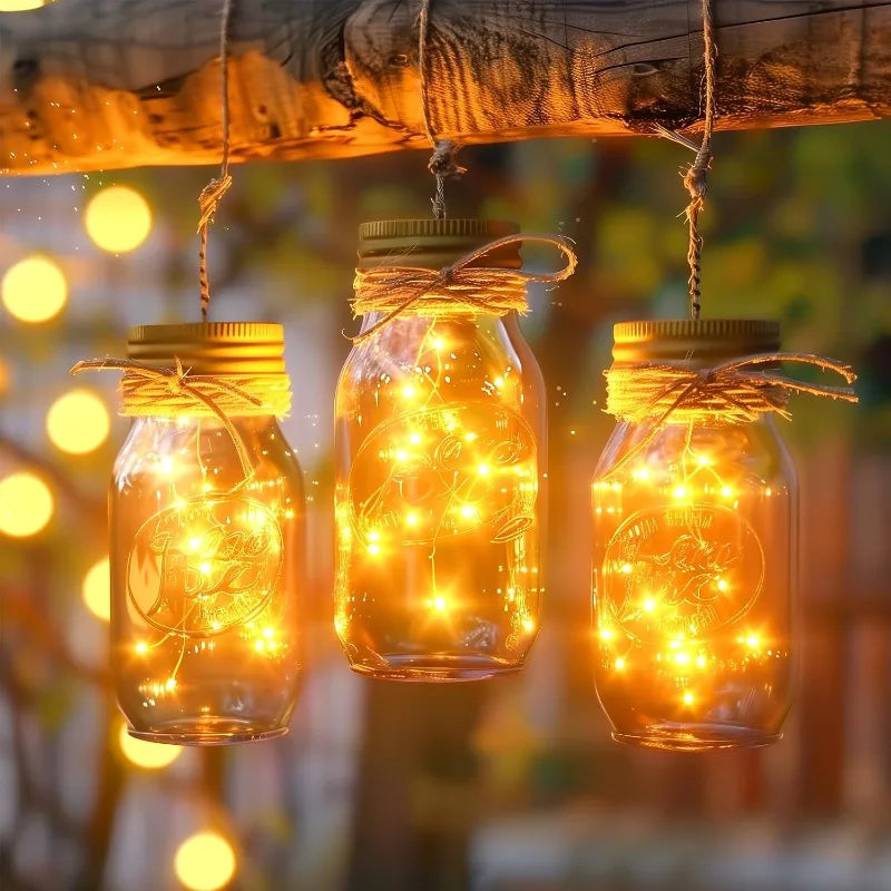 LED Fairy Lights Battery Operated String Lights Waterproof Silver Wire Firefly Starry Lights  Wedding Party Xmas Christmas Decor