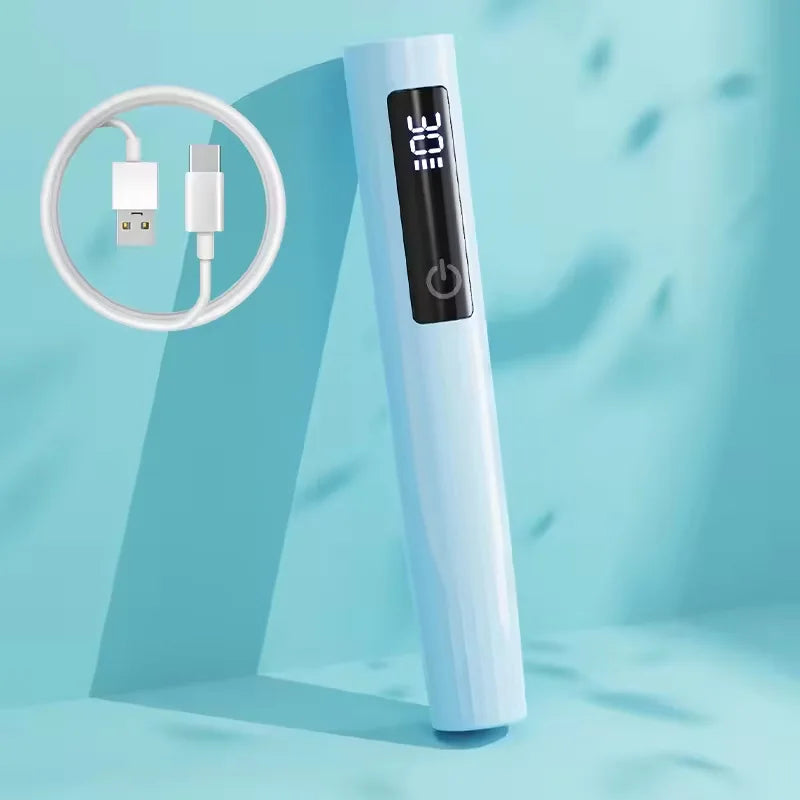 YIKOOLIN Mini Handheld UV Light Nail Lamp with Stand Handheld UV Light with Display for Gel Nail Rechargeable USB Nail Dryer