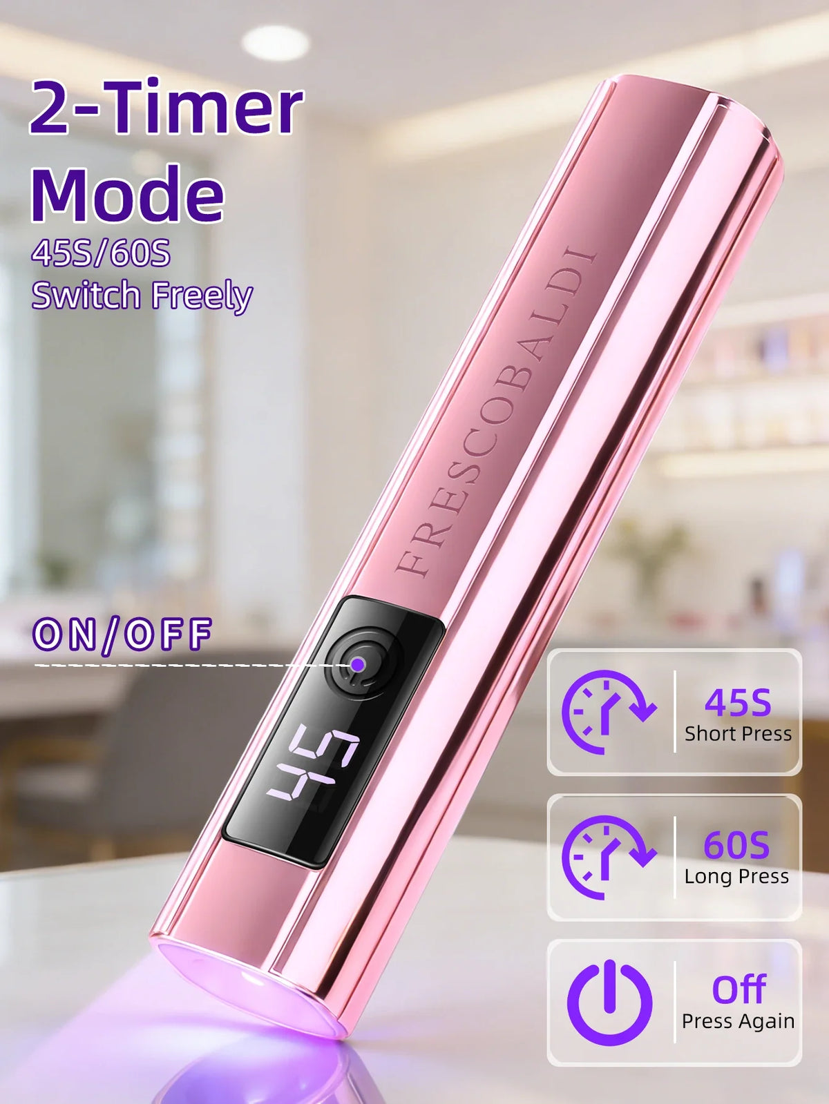 1Pc Mini On-Screen Display Handheld Nail Art UV Lamp For Gel Nails, Mini Nail Light, Portable LED Nail Lamp, USB Nail Dryer