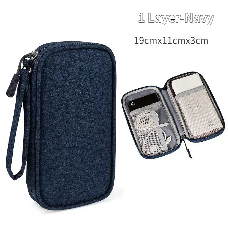 Multi-layer Digital Accessory Storage Bag Dust Proof Power Supply Hard Disk Protective Cover Power Bank Data Cable Storage Bag