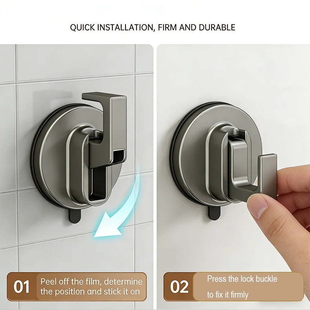 2pcs Suction Cup Hooks Reusable Heavy Duty Vacuum Suction Cup Hook Glass Kitchen Bathroom Hook for  Robe Clothes Hanger Hook