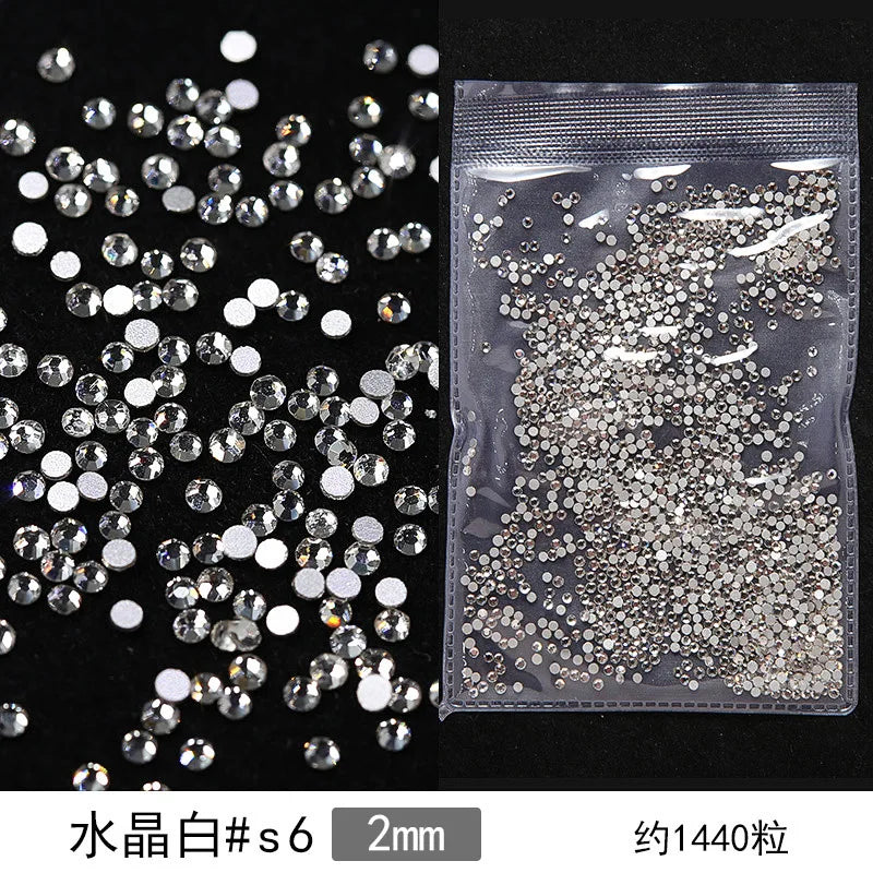 1440pcs Glitter Crystal AB/Clear Rhinestones SS3-SS20 Non Hotfix FlatBack Strass Sewing/Fabric/ Nail Art Rhinestones Decorations