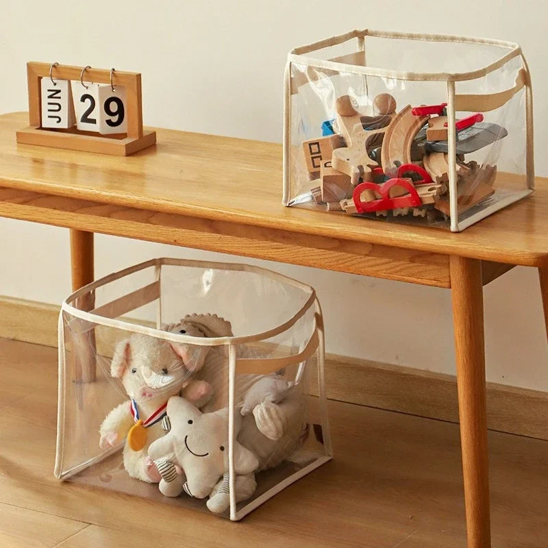 Large Size Transparent Children's Toy Storage Basket Multifunctional Household Toy Storage Bag with High Capacity