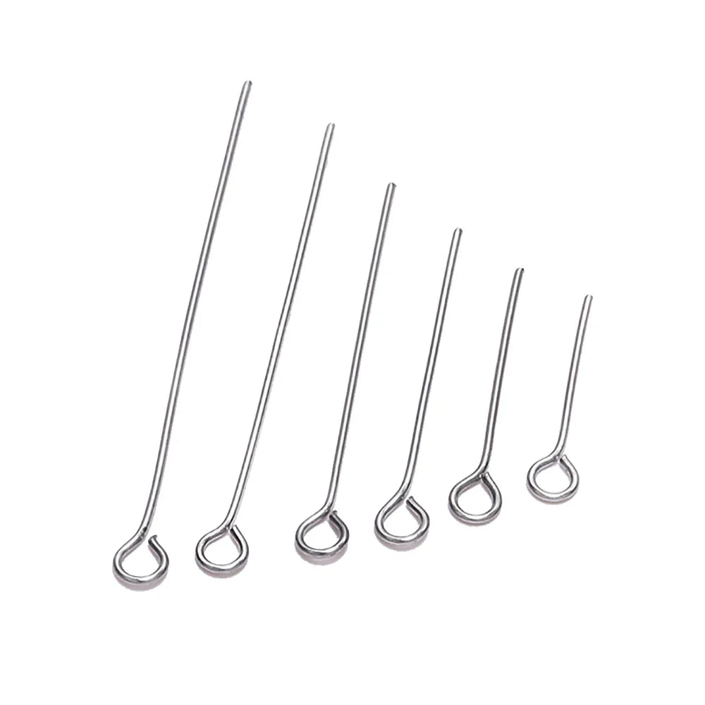 100Pcs/Lot Stainless Steel Headpin Diy Jewelry Accessories Earrings Beading Eye Pins Flat Head Pins For Jewelry Making Supplies