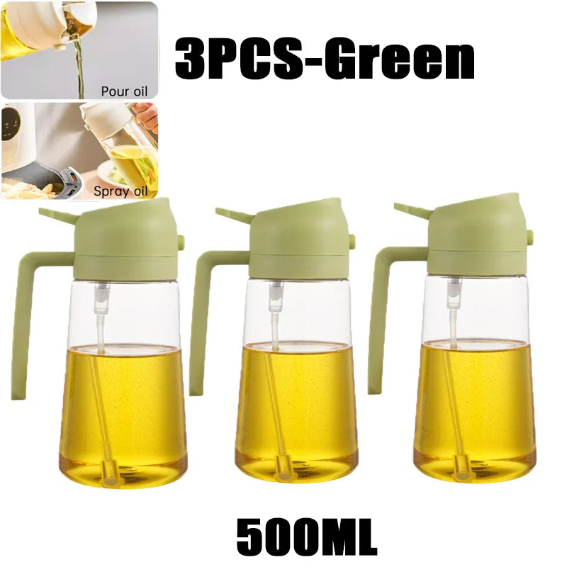 200/300/500ml Oil Spray Bottle BBQ Cooking Olive Oil Sprayer Plastic Baking Oil Spray Empty Bottle Vinegar Bottle Or  Oil brush