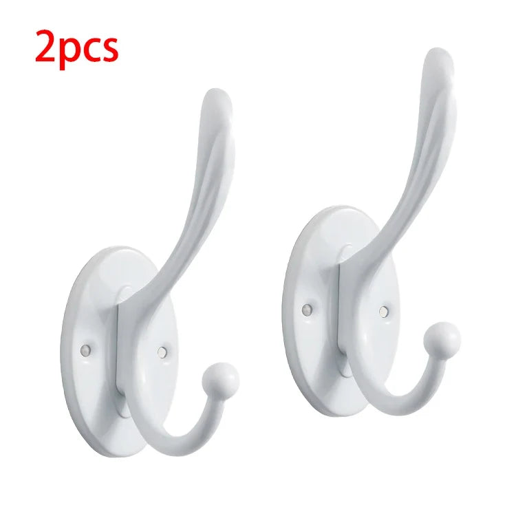 2/4pcs metal wall hooks, wall-mounted aluminum material hooks - Easy to install, adhesive type, suitable for clothes, hats.