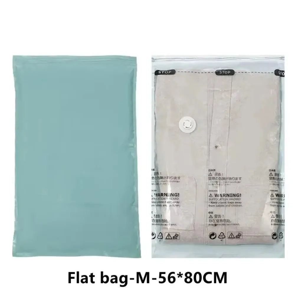1PC Large Vacuum Storage Bags Plastic No-Pump Needed for Clothes & Blankets Reusable Compression Travel Empty Bag Accessory