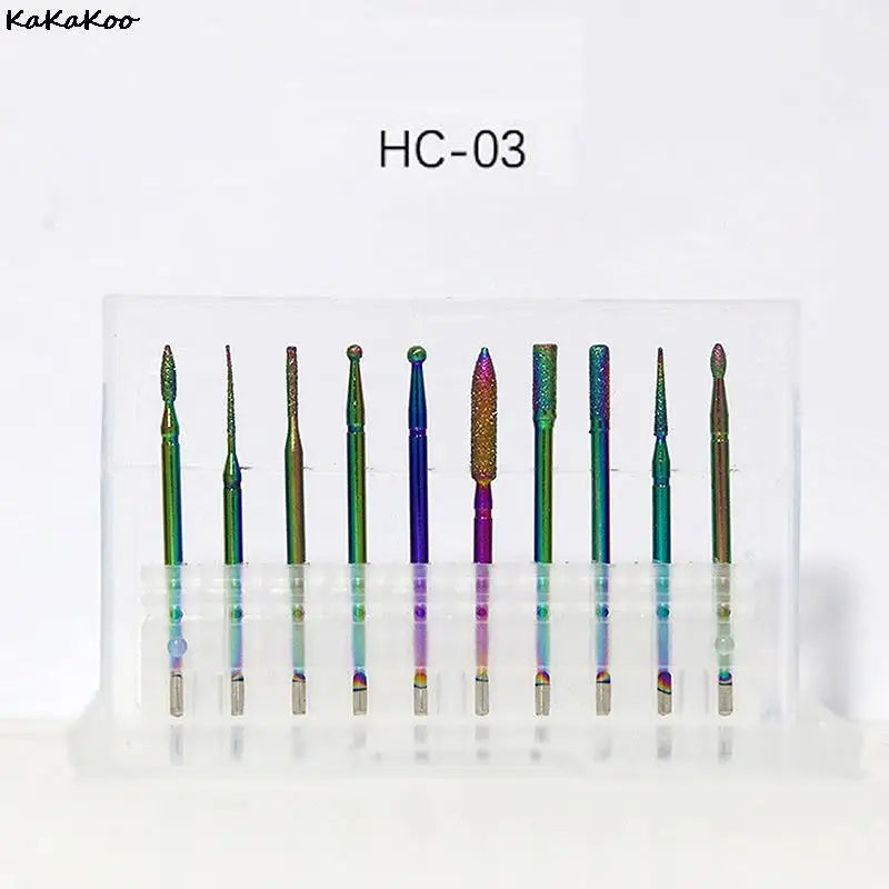 10 In 1 Nail Drill Bits Sets Electric Nail Drill Kit 3/32" Tungsten Carbide Nail Files Manicure Pedicure Set Home Salon Use