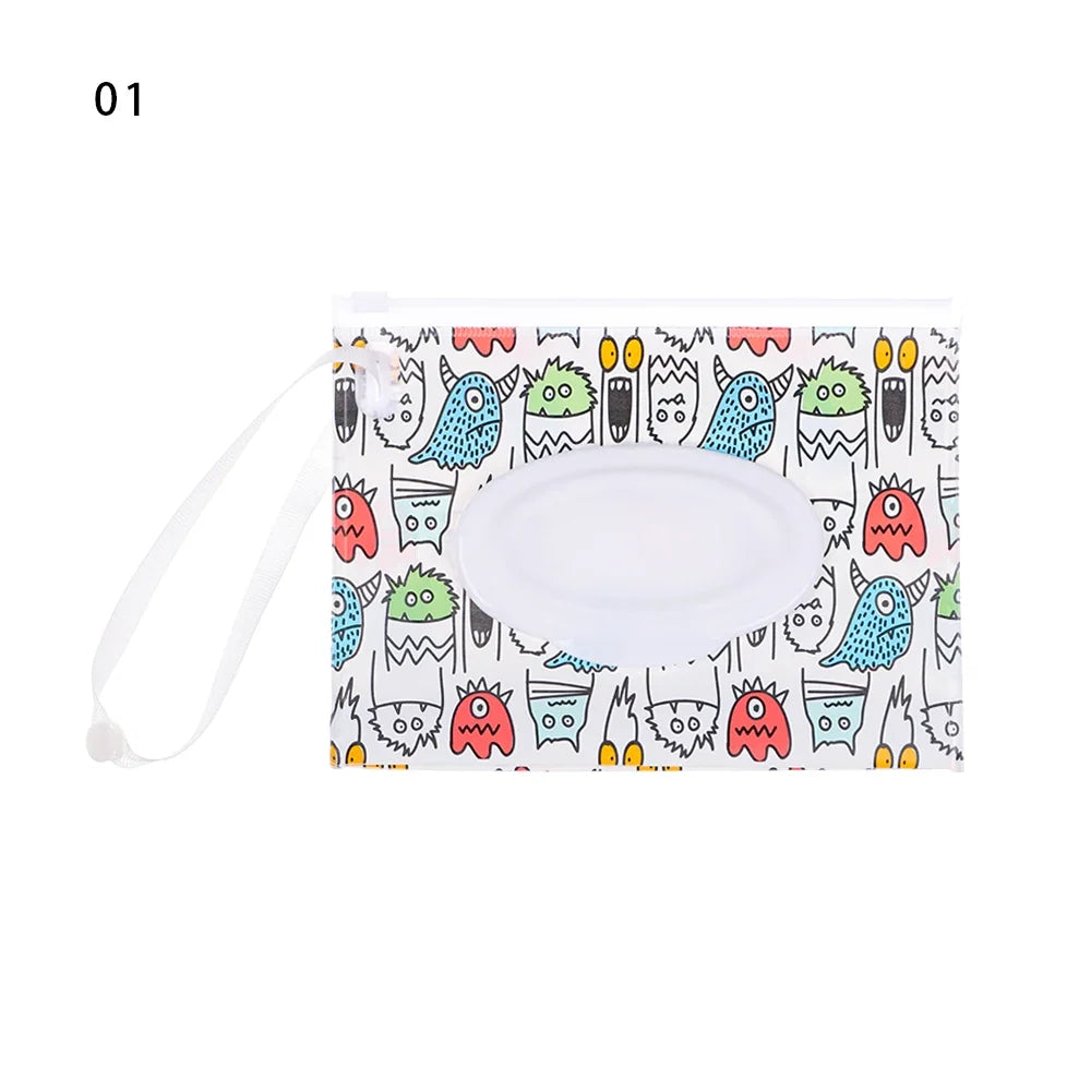 New Baby Wet Wipe Pouch Flip Cover Wipes Holder Case Reusable Tissue Box Refillable Carrying Case Portable Stroller Accessories